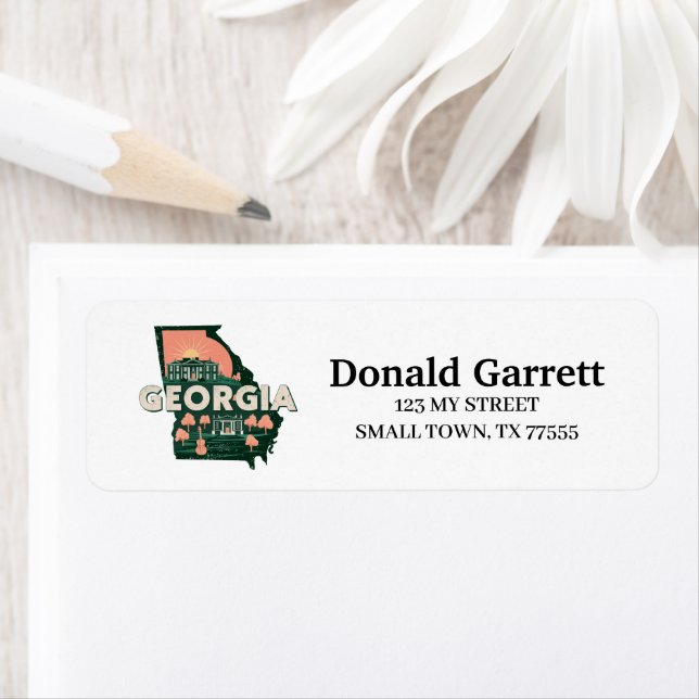 Home State Georgia Retro Colour Address (Insitu)