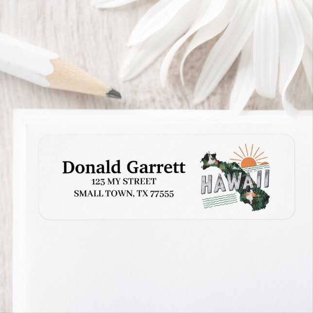 Home State Hawaii Retro Colour Address (Insitu)