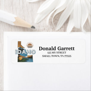 Home State Idaho Retro Colour Address