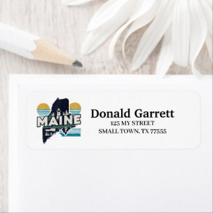 Home State Maine Retro Colour Address