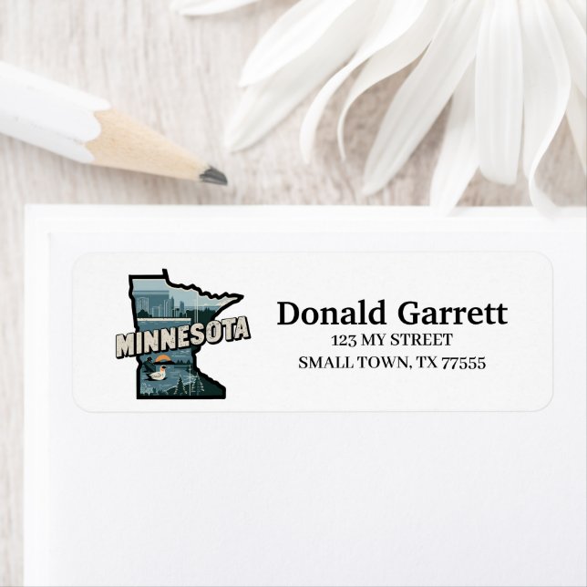Home State Minnesota Retro Colour Address (Insitu)