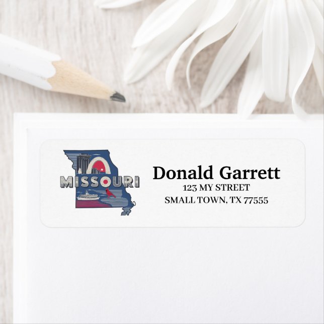 Home State Missouri Retro Colour Address (Insitu)