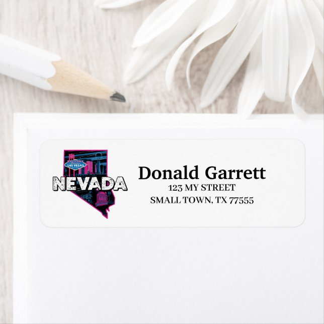 Home State Nevada Retro Colour Address (Insitu)