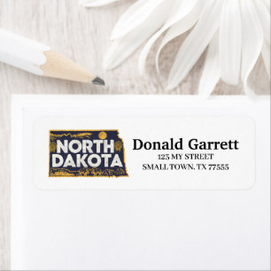 Home State North Dakota Retro Colour Address