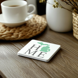Home State of Michigan Green City Heart Stone Coaster