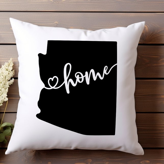 Home State Outline Heart Arizona  Throw Pillow (Creator Uploaded)