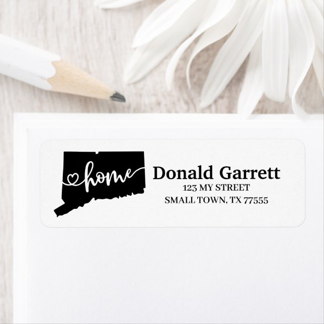 Home State Outline Heart Connecticut Adresse (En situation)