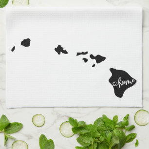 Home State Outline Heart Hawaii Kitchen Towel