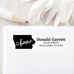 Home State Outline Heart Iowa Address