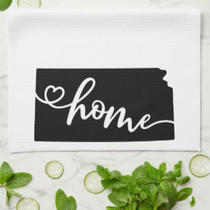 Home State Outline Heart Kansas Serviette de cuisi