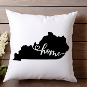 Home State Outline Heart Kentucky Throw Pillow