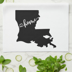 Home State Outline Heart Louisiana Serviette de cu