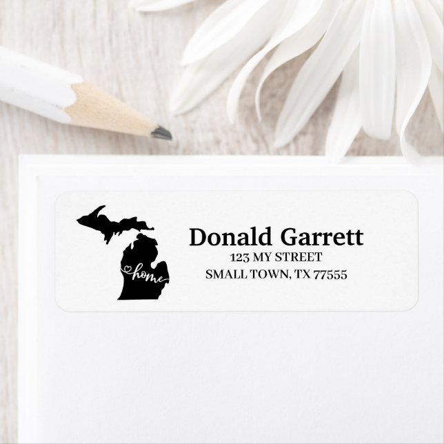 Home State Outline Heart Michigan Adresse (En situation)