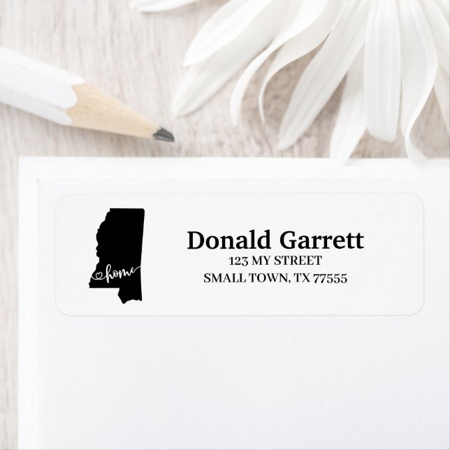 Home State Outline Heart Mississippi Adresse (En situation)
