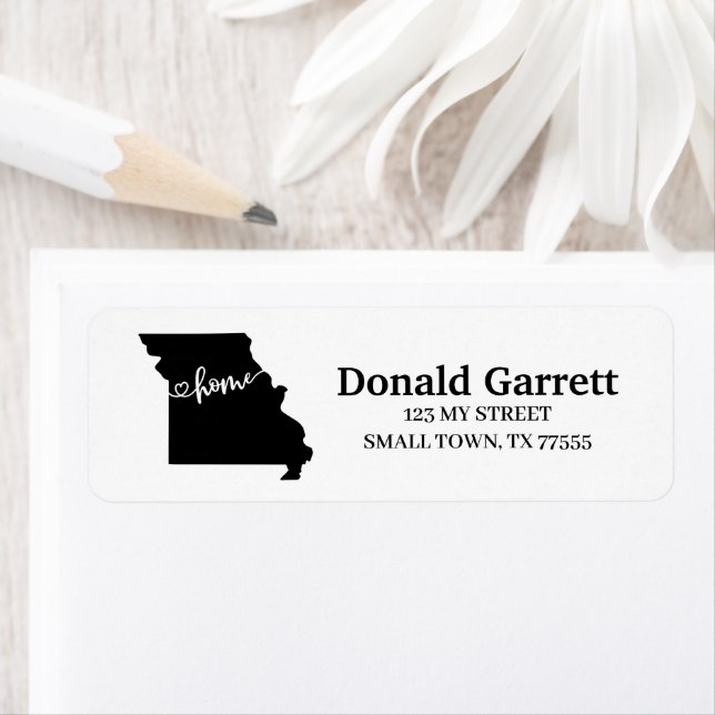 Home State Outline Heart Missouri Adresse (En situation)