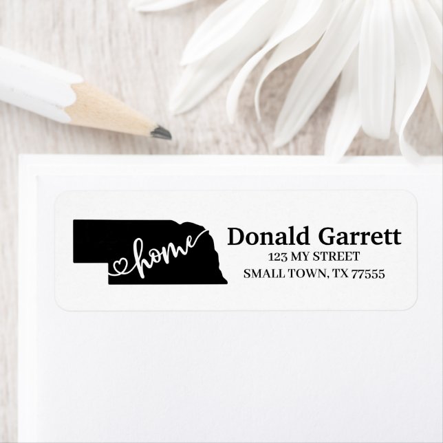 Home State Outline Heart Nebraska Adresse (En situation)