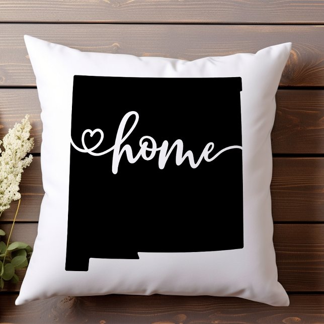 Home State Outline Heart New Mexico Throw Pillow (Creator Uploaded)