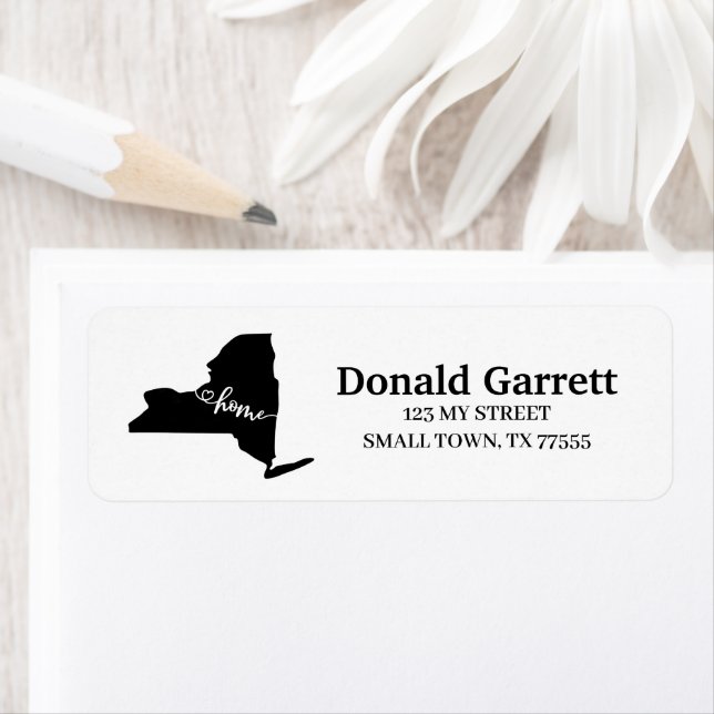 Home State Outline Heart New York Address (Insitu)