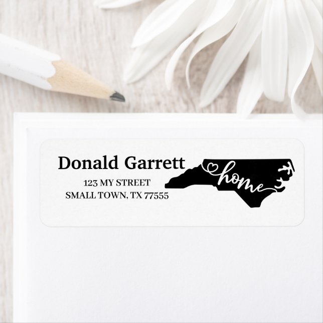 Home State Outline Heart North Carolina Adresse (En situation)