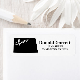 Home State Outline Heart North Dakota Address