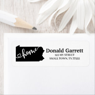 Home State Outline Heart Pennsylvania Adresse