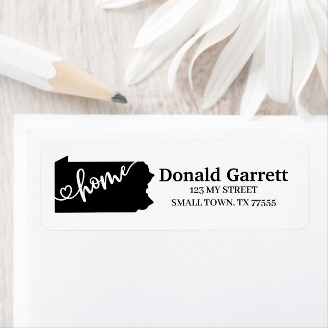 Home State Outline Heart Pennsylvania Adresse (En situation)