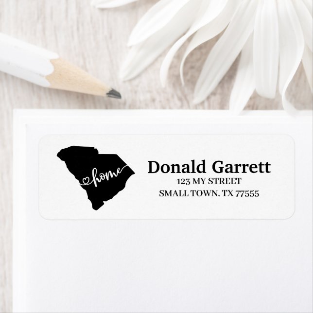 Home State Outline Heart South Carolina Adresse (En situation)