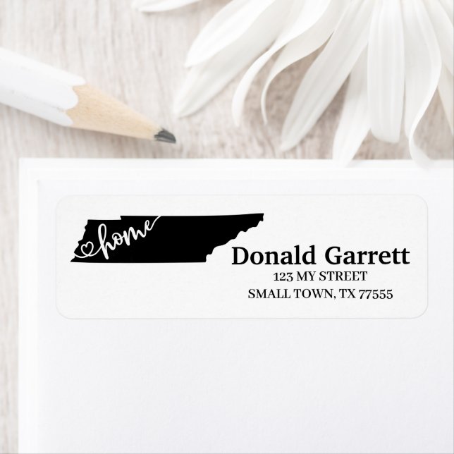 Home State Outline Heart Tennessee Adresse (En situation)