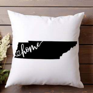 Home State Outline Heart Tennessee Throw Pillow