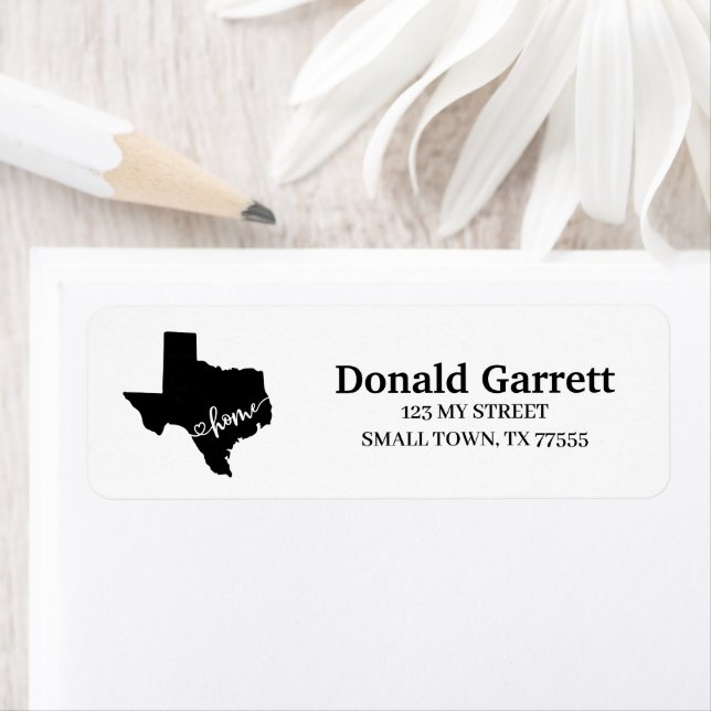 Home State Outline Heart Texas Adresse (En situation)