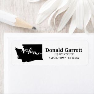 Home State Outline Heart Washington Adresse