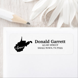 Home State Outline Heart West Virginia Address