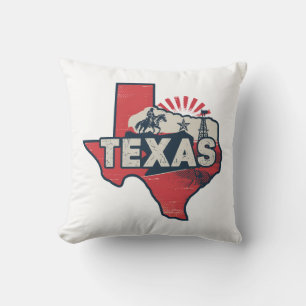 Home State Retro Colour Texas Throw Pillow