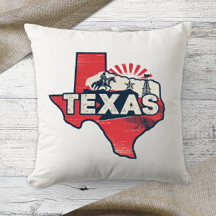 Home State Retro Colour Texas Throw Pillow