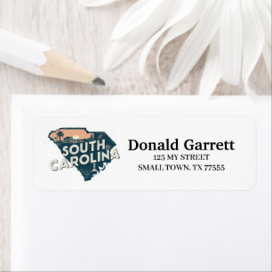 Home State South Carolina Retro Colour Address