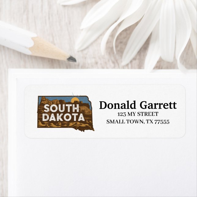 Home State South Dakota Retro Adresse couleur (En situation)