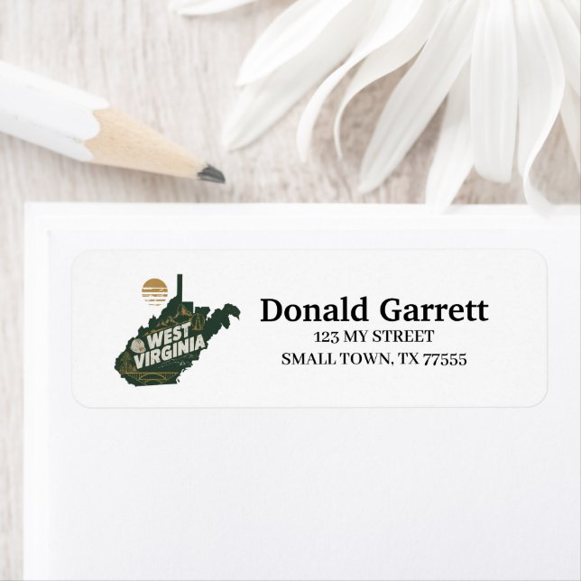 Home State West Virginia Retro Colour Address (Insitu)