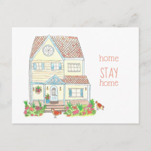 Home Stay Home Social Distancing Note Postcard