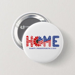 Home Sunflower Flag Patriotic Custom 2 Inch Round Button