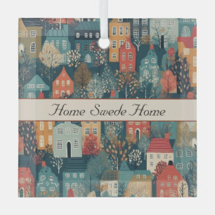 Home Swede Home customizable Glass Ornament