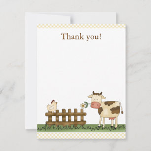Home Sweet Farm Cow Thank you Card 4.25 x 5.5