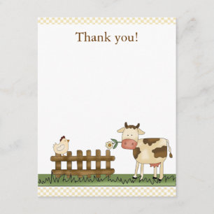 Home Sweet Farm Cow Thank you Card 4.25 x 5.5