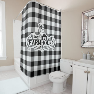 Home Sweet Farmhouse Black and White Buffalo Plaid