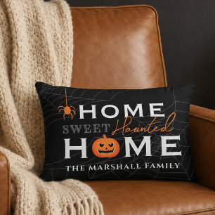 Home Sweet Haunted Home Personalized Halloween Accent Pillow
