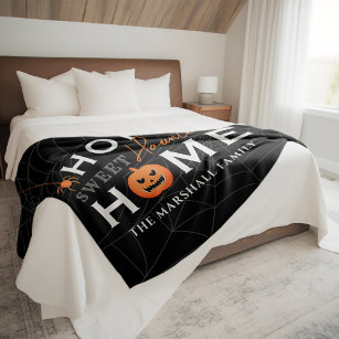 Home Sweet Haunted Home Personalized Halloween Fleece Blanket