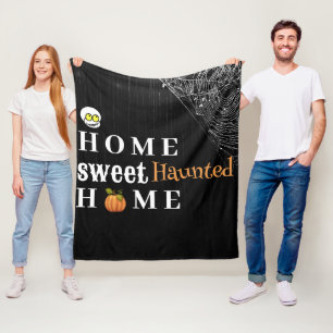 Home Sweet Haunted Home Personalized Halloween Fleece Blanket