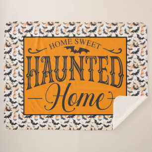 Home Sweet Haunted Home Sherpa Blanket