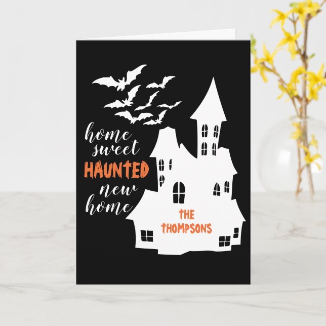 Home Sweet Haunted New Home Greeting Card (Yellow Flower)