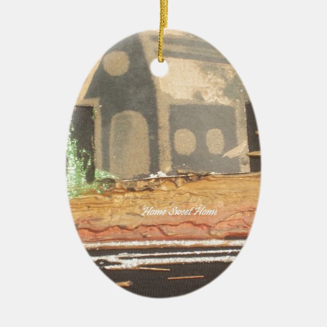 Home Sweet Home Art Print Ceramic Ornament (Front)