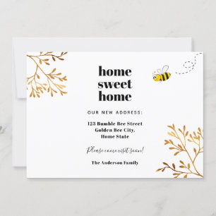 Home sweet home bee gold foliage moving  announcement